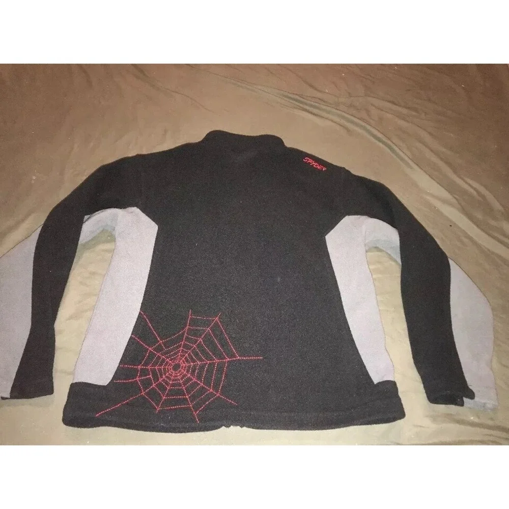 Spyder Youth Large‎ Boys Full Zip Fleece Jacket Gray Black
